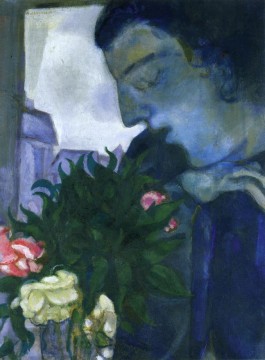Marc Chagall Painting - Autorretrato de perfil contemporáneo Marc Chagall